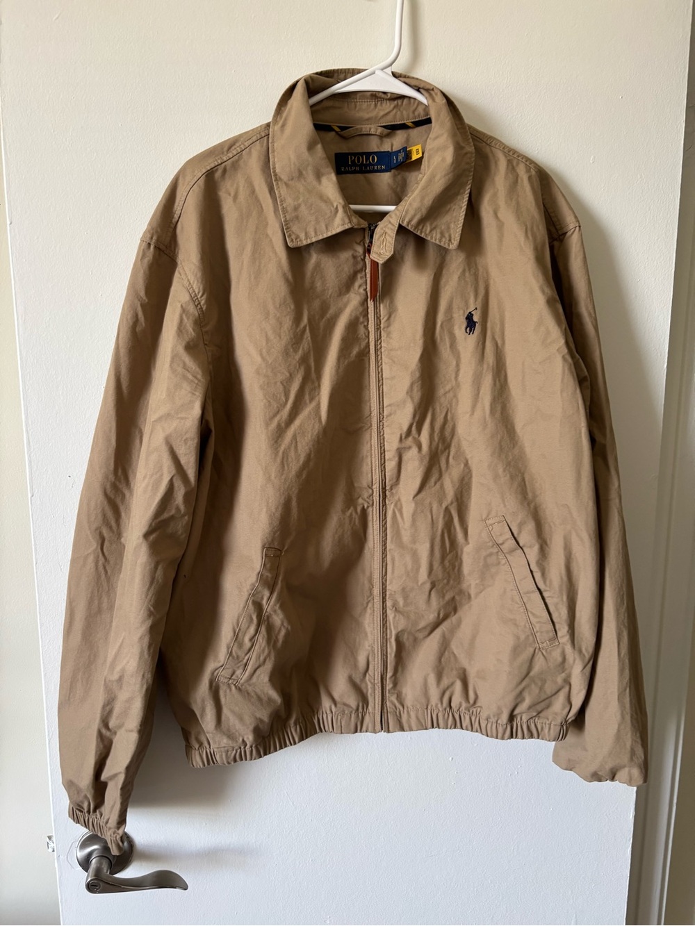 Ralph Lauren Tan/Brown Zip-Front Bomber Jacket